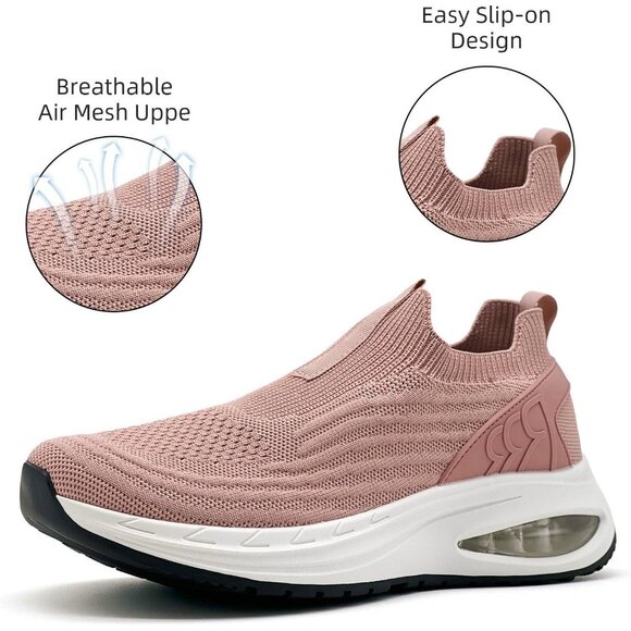 Dolphinslides Women Men Pink Running Athletic Tennis Lightweight Sport Sneakers - Picture 2 of 7